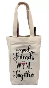 Bolso de Mano de Vino, Good Friends Vino Juntos Bolsa de Regalo, Bolsa de Regalo de Vino - Imagen 1 de 1