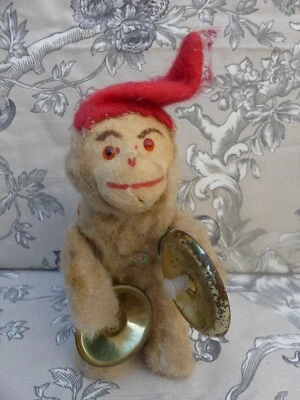 Jouet ancien SINGE  à cymbales mécanique Vintage 1950 se remonte bien bouge - Photo 1/4