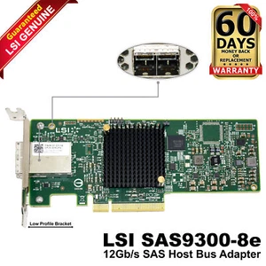 Dell LSI 9300-8E 2-Port 12Gbps SAS HBA PCIe 3.0 x8 Mini-SAS HD J91FN 1HD39 - Picture 1 of 8