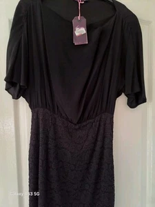M & S TWIGGY cowl neck black occ dress size 10 NWT - Picture 1 of 3