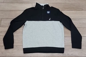 NWT NAUTICA 1/2 Half Zip Fleece Long Sleeve Shirt Small OTB True Black K3779R - Picture 1 of 7