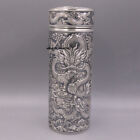 Solid 999 Fine Silver Drinking Cup Water Bottle Healthy Nine Dragons Pattern