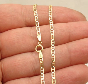 2.3mm 8" Mariner Anchor Anchor Link Chain Bracelet Real Solid 10K Yellow Gold - Picture 1 of 4