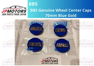 BBS Radnabenkappen 70 mm Original Emblem Blau Gold 3D Logo 56.24.206 Set 4 Stück - Bild 1 von 13