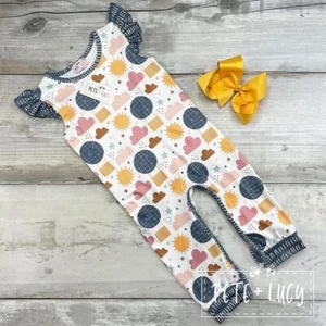 Pete + Lucy Sky’s The Limit Baby Girl's Boutique Romper Outfit ~ Size 0-3M ~ NWT - Picture 1 of 1