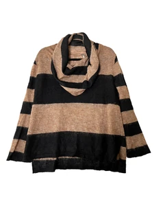 FREE PEOPLE Womens Sweater Brown/Black Pullover LULU STAR Cowl Neck Size S - Picture 1 of 6