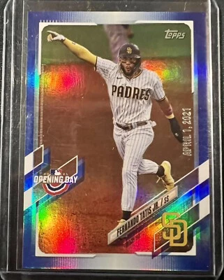 2021 Topps Opening Day Fernando Tatis Jr. #1 Blue Foil SP San Diego Padres - Image 1 of 2