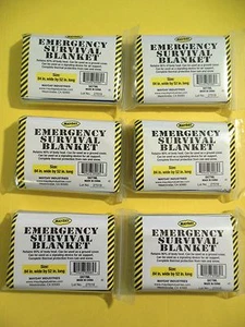 LOTE DE (6) MANTAS DE SUPERVIVENCIA DE EMERGENCIA TÉRMICA MAYDAY para tu BOLSA DE SALIDA DE ERRORES  - Imagen 1 de 1