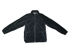Nike Air Sportswear Velour Full Zip Jacket Y2K Grey Tag Men's L Black Out - Picture 1 of 10