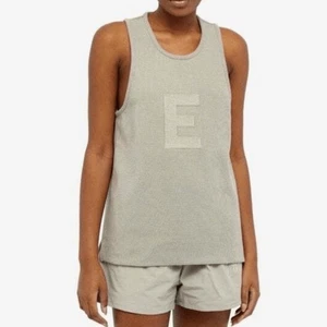 Fear of God Essentials Waffle Tank 'Seal' green womens large NWT - Picture 1 of 11