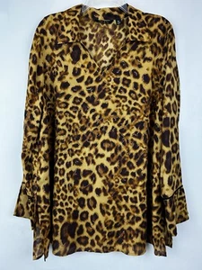 IMAN Global Chic Top Womens XL Tunic Animal Print Career Popover Office - Picture 1 of 8