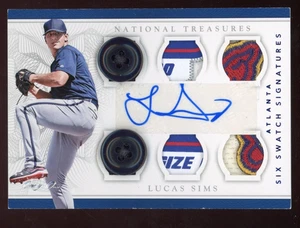 Lucas Sims 2016 National Treasures Auto Patch Button Laundry Tag Relic #d 1/1 - Picture 1 of 2