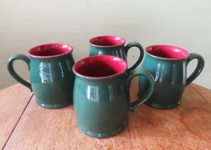 4 Alexander Julian "Colours" Green & Maroon 12 Oz Mugs - Unused - Picture 1 of 5