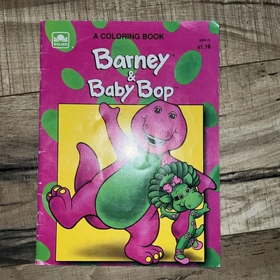 Vintage 1993 Barney & Baby Bop Coloring Book Golden *Mostly Colored - Image 1 of 4