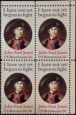 US 1789: John Paul Jones 1979, Block of 4, Mint NH OG, FREE Shipping! - Image 1 of 2