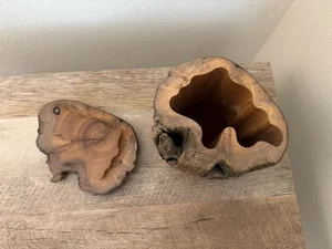 Scatola in legno Driftwood Richard Nevels False Bay intagliata a mano San Juan Washington - Foto 1 di 15