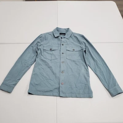 AllSaints Shirt Mens Medium Light Blue Aerial LS Slim Fit Button Front Cotton - Image 1 of 4