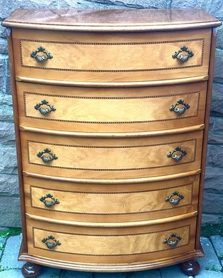 Wunderschöne Massivholz 5 Schubladen Intarsien Kommode 101 cm Hoch - Bild 1 von 4