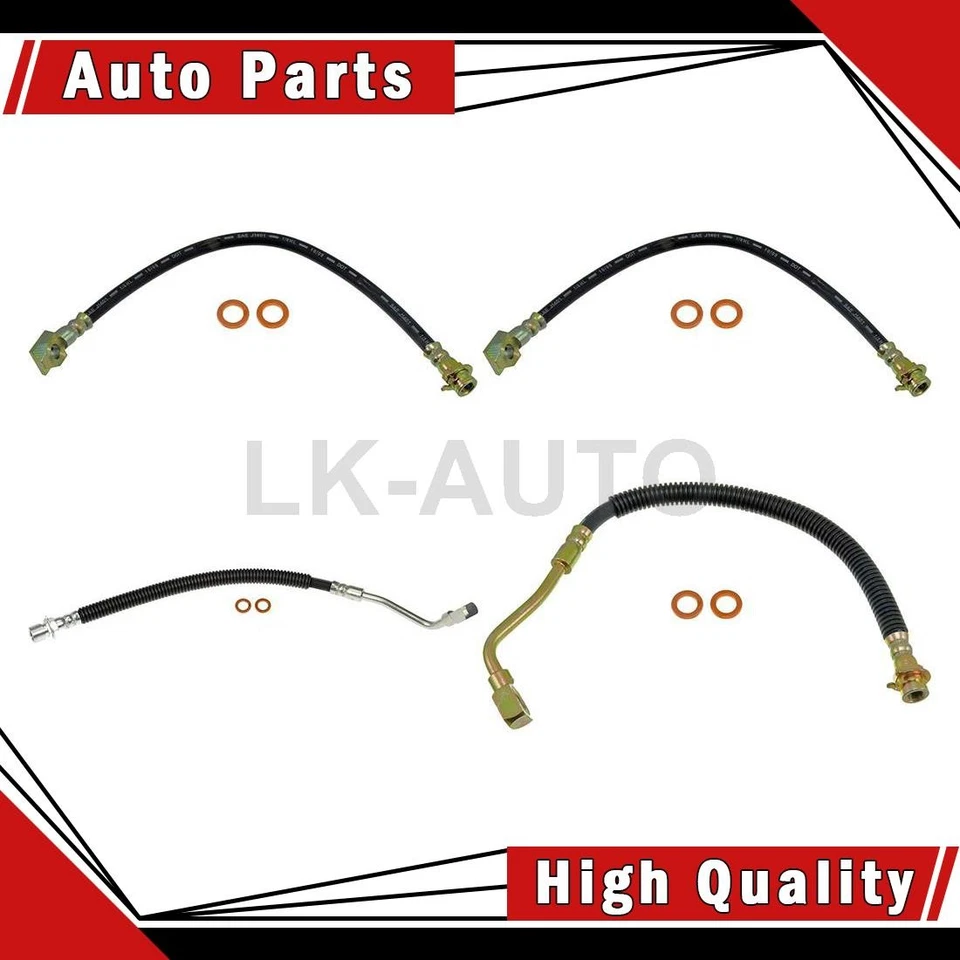 4 líneas de freno de manguera hidráulica de freno delantero trasero para Saturn SC 1,9 L Saturn SC1 1,9 L Foto 1 de 4