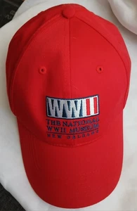 The National WWII Museum New Orleans Adjustable Baseball Cap Hat Red NEW - Picture 1 of 3
