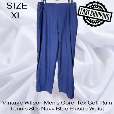 Tenis de lluvia de golf Wilson XL Gore-Tex vintage para hombre años 80 azul marino cintura elástica Foto 1 de 4