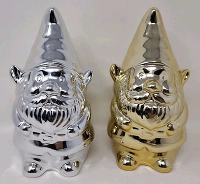 Grasslands Road Silver & Gold Gnome garden gnome dwarf decoration decorative - Image 1 of 4