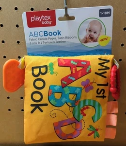 Libro Playtex Baby ABC tela arrugadas páginas 1 enlace y mordedor texturizado 1-18 meses - Imagen 1 de 6