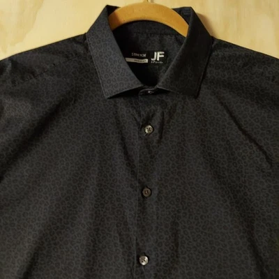 J Ferrar Men's Long Sleeve Black Animal Print Dress Shirt Button-Up Large 34-35 - Image 1 of 4