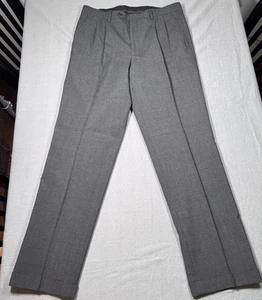 Pantalones de vestir para hombre Lauren Ralph Lauren gris 33x32 mezcla de lana plisados delanteros usados en excelente estado - Imagen 1 de 5