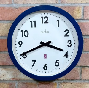 Acctim Blue Wall Quartz Clock No.47504 Designed In England 14" Diameter - Picture 1 of 10
