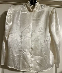 Scott McClintock Vintage Satin Size L Lace Front Insert Stand Up Lace Collar - Picture 1 of 14