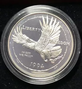 1994 P Prisoner Of War(POW) Proof Commemorative US Mint Silver Dollar,Deep Cameo - Picture 1 of 8