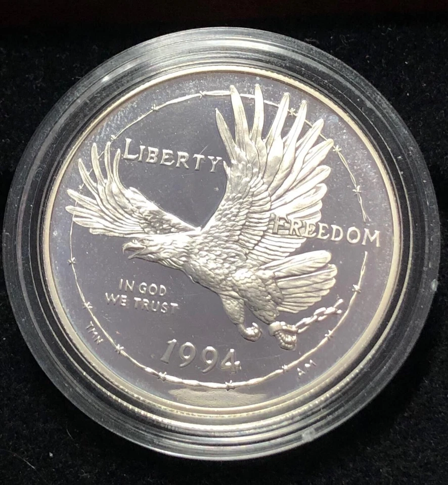 1994 P Prisoner Of War(POW) Proof Commemorative US Mint Silver Dollar,Deep Cameo - Image 1 of 4