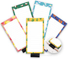 5 Pack Magnetic Notepads for Fridge with Pen Holder, Full Magnet Back Notepad, t