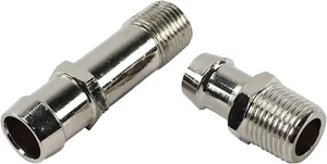 Heater Hose Fittings 1/2" NPT, Chrome Steel, 3/4" & 5/8" Small Block Chevy 1964- - Picture 1 of 5