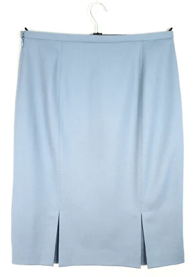 PENDLETON Women's Virgin Wool Pencil Skirt Box Pleat Lined Slate Blue Size 12 - Image 1 of 4