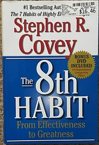 The 8th Habit Book Effectiveness to Greatness Stephen R. Covey HC DJ DVD - Foto 1 di 2