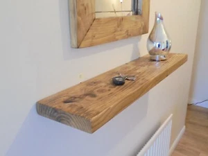 Waxed Floating Shelf Rustic Floating Shelves Scaffold board  11 sizes/10 colours - Picture 1 of 11