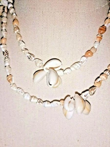 Vintage Seashell Necklace various sizes colors of brown 32" long - Picture 1 of 3