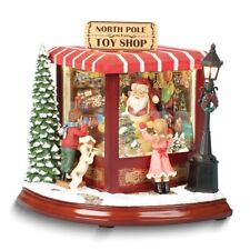 Amusements Santas North Pole Toy Shop Musical Figurine Plays 8 Christmas Carols