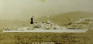 WWII US Navy Photo Postcard Lot USS Colorado BB-45 Battleship Minesweeper 1940s - Picture 1 of 8