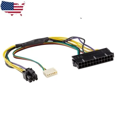 12" ATX Main 24-Pin to 6-Pin PSU Power Adapter Cable 18AWG for Select HP Systems - Image 1 of 4