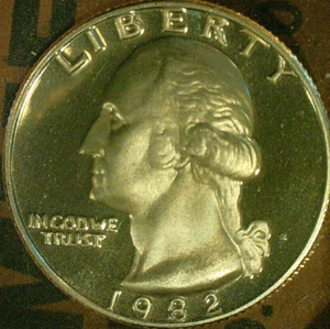 FALL & WINTER SALE--UNITED STATES  1982 'S' WASHINGTON  PROOF QUARTER KM#164a - Picture 1 of 3