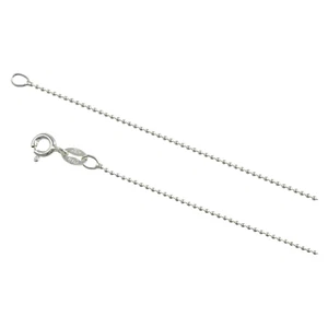 Bola de cuentas redondas de plata esterlina 100 1 mm collar cadena etiqueta sólida perro joyería - Imagen 1 de 9