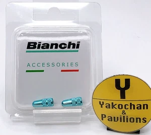 Bianchi Tappo Valvola Set 2pz JPPVCUEC Lega Celeste Accessori Bici Strada - Foto 1 di 10