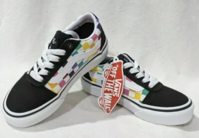 Sapatos de Skate Vans Meninas Festa Xadrez/Multicolorido Old Skool Tamanho 11~ NOVO - Imagem 1 de 4