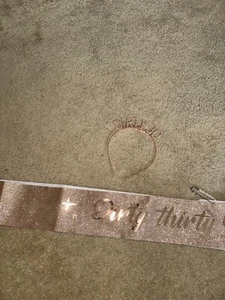 30th Birthday Sash & Rhinestone Dirty 30 Birthday Headband Kit- "Dirty thirty... - Picture 1 of 4
