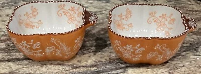 "2 cuencos individuales TEMPTATIONS BY TARA ENCAJE FLORAL ESPECIAS 5 1/8""D 16 OZ sin usar" Foto 1 de 4