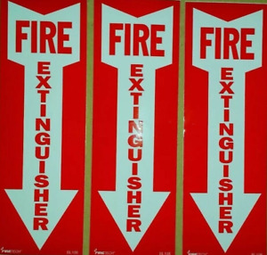 🔥🧯(3pk) NEW 4x12 Vinyl Fire Extinguisher Sign self adhesive🔥🧯