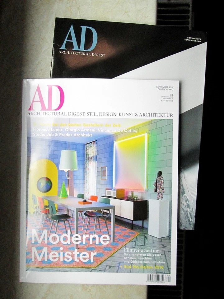 AD ARCHITECTURAL DIGEST ZEITSCHRIFT HEFT AUSGABE SEPTEMBER 09/2016 - Bild 1 von 1